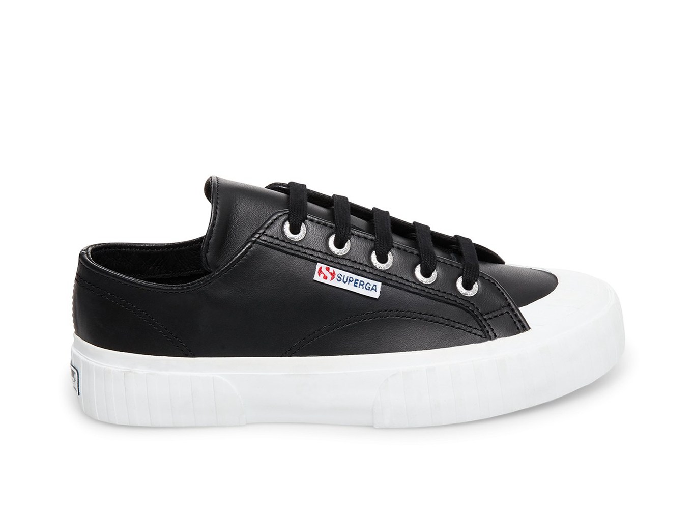 Superga Sneakers Womens - 2630 Cownappau Leather - Black - BHJCR6751